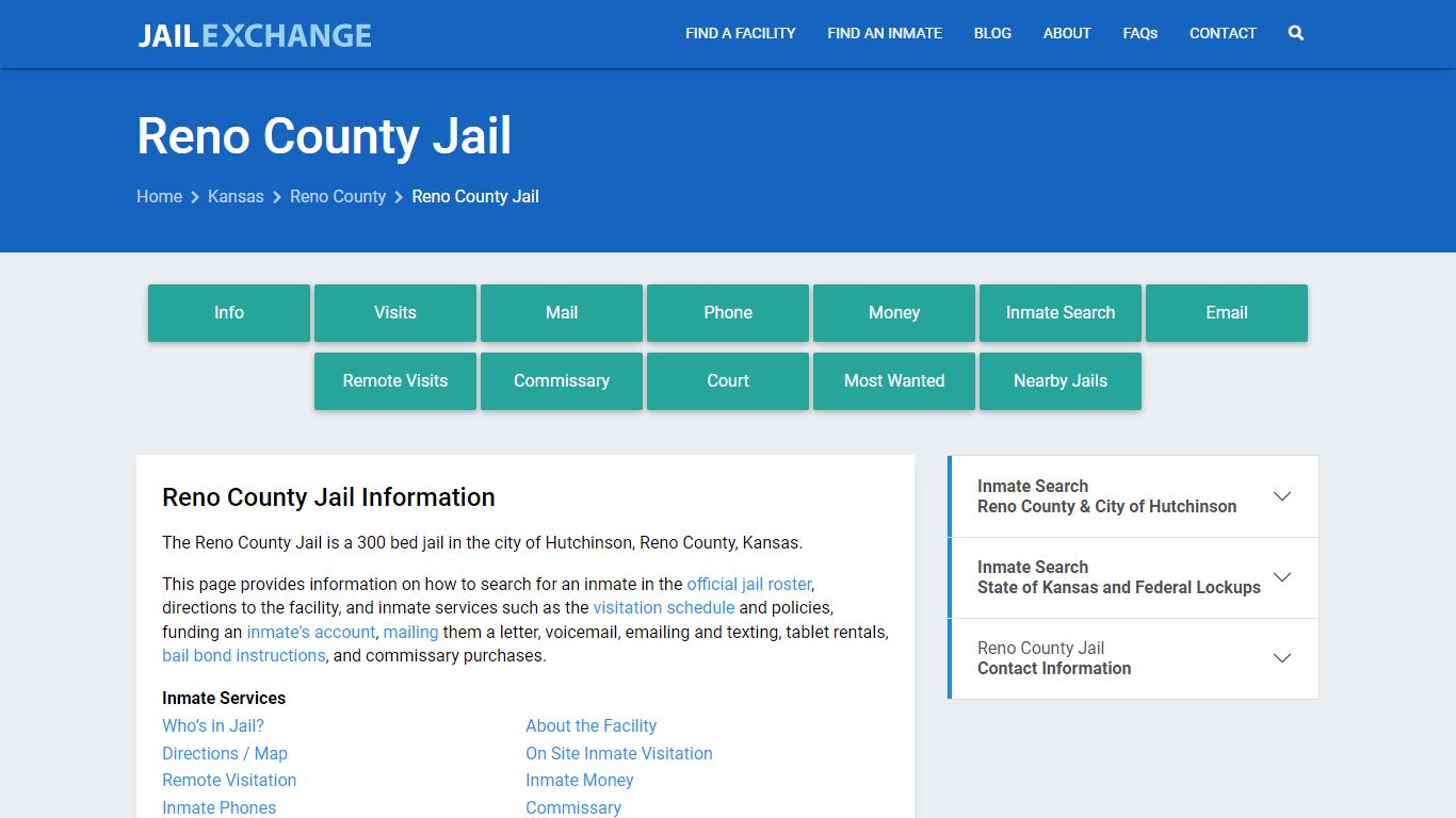 Reno County Jail KS | Booking, Visiting, Calls, Phone
